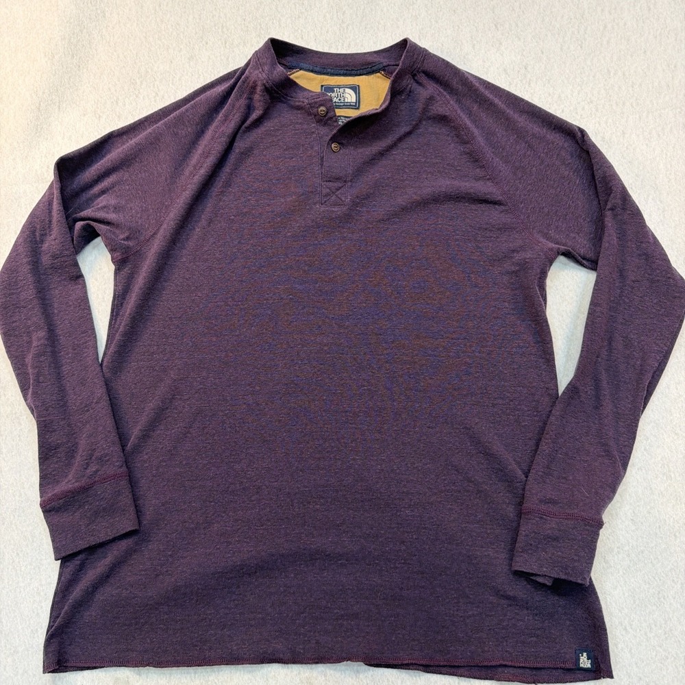 The‎ North Face Mens XL California Heritage Purple LS Henley Shirt Button